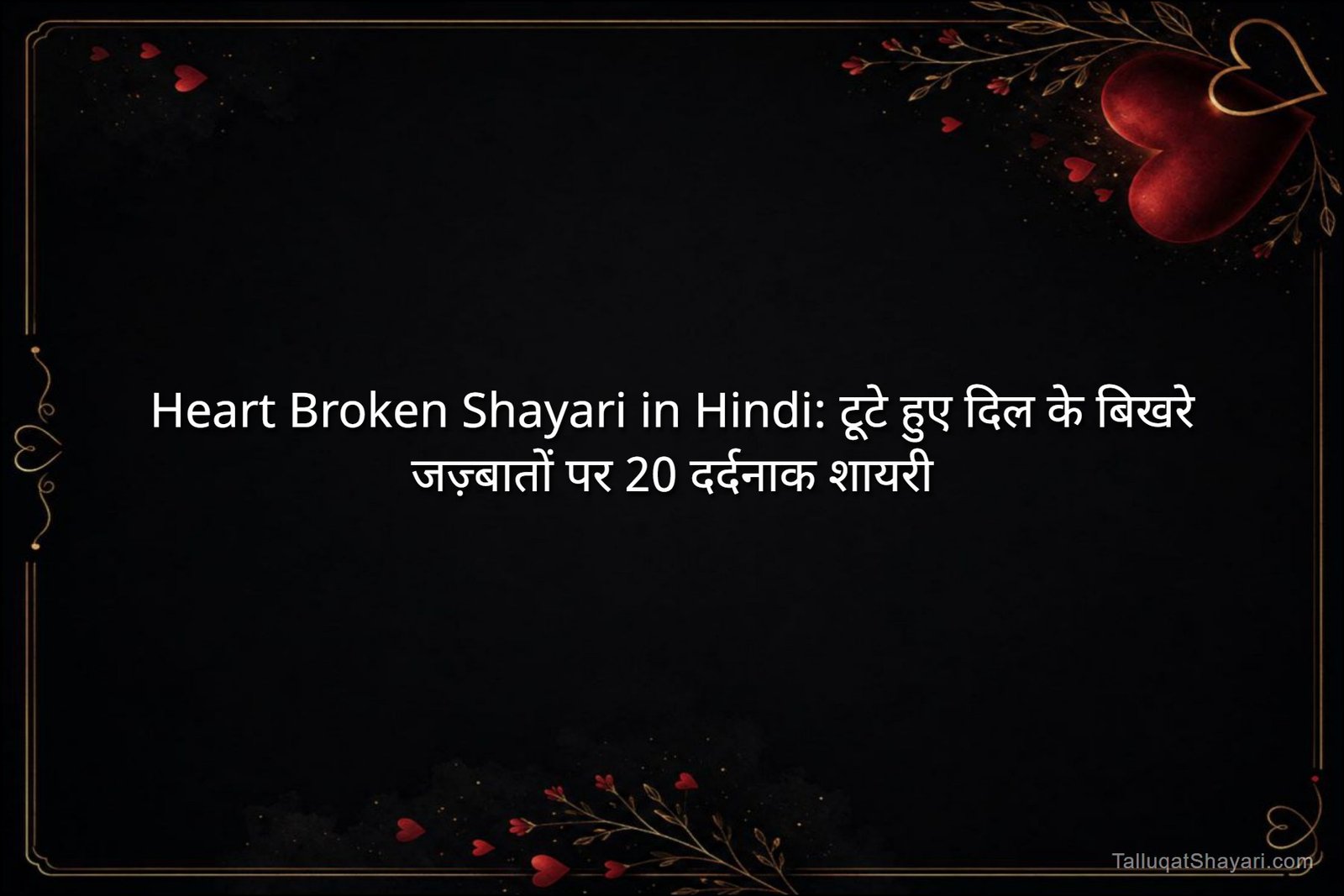 Heart Broken Shayari in Hindi: टूटे हुए दिल के बिखरे जज़्बातों पर 20 दर्दनाक शायरी