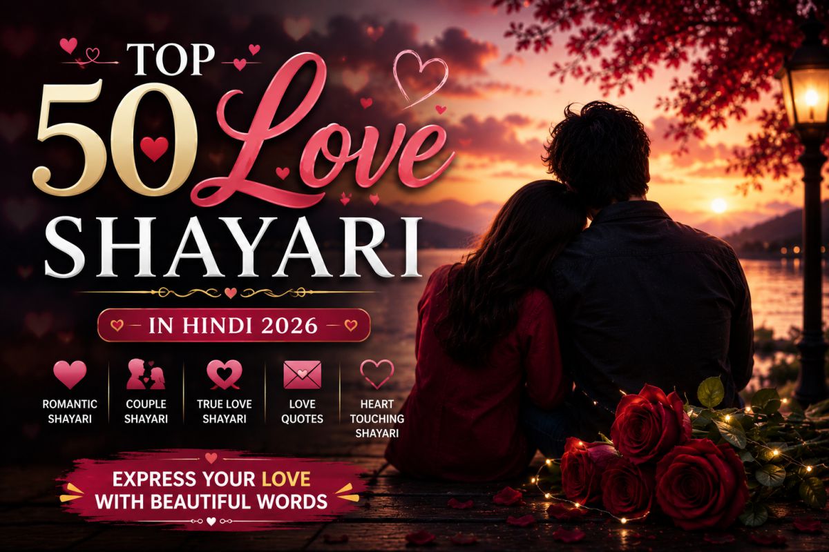 Top 50 Love Shayari in Hindi 2026 ❤️ | रोमांटिक शायरी, Love Quotes, Status & Messages
